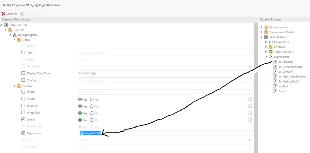 Chargement du noScript, pour éffacer les autres scripts qui sont dans le contrôle