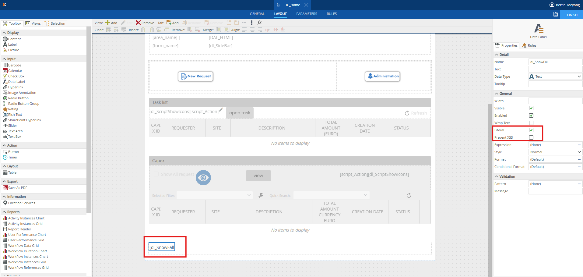Ajout d’un Data Label pour appliquer un thème Noël pour formulaires K2