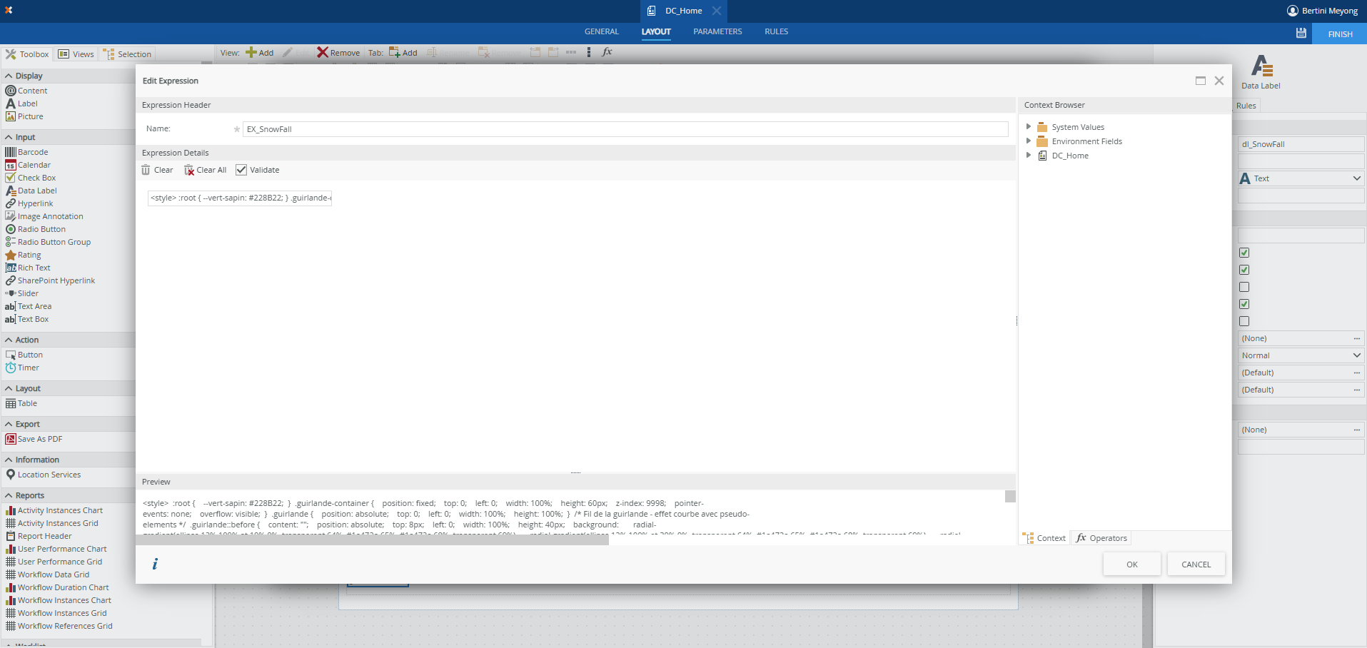 Création d’une expression CSS pour appliquer un thème Noël pour formulaires K2