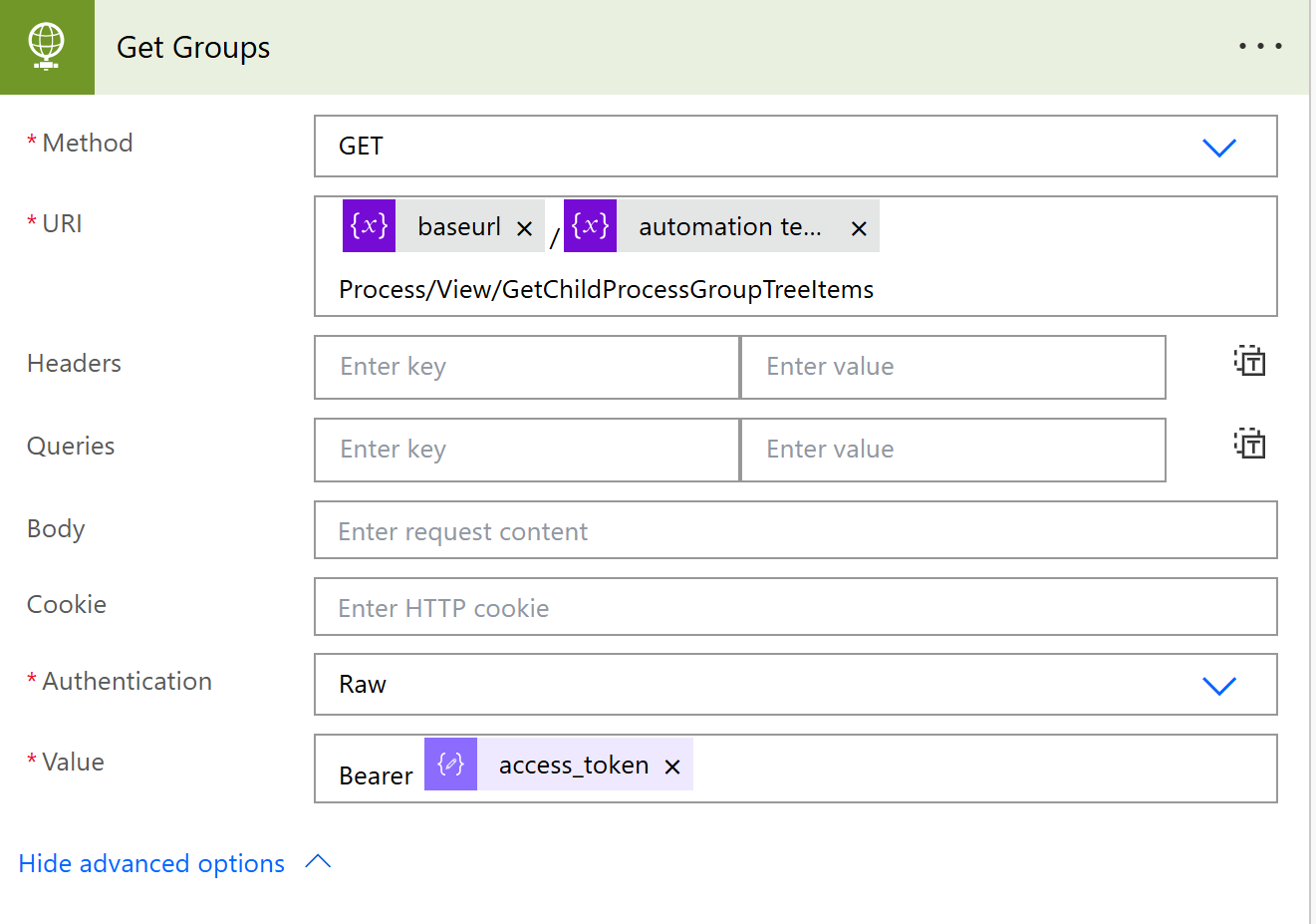 Récupération des groupes de Promapp