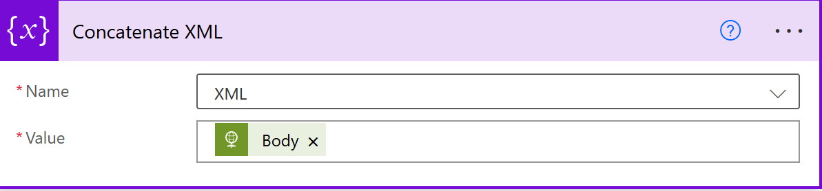 Stockage du XML des processus dans une variable nommée XML