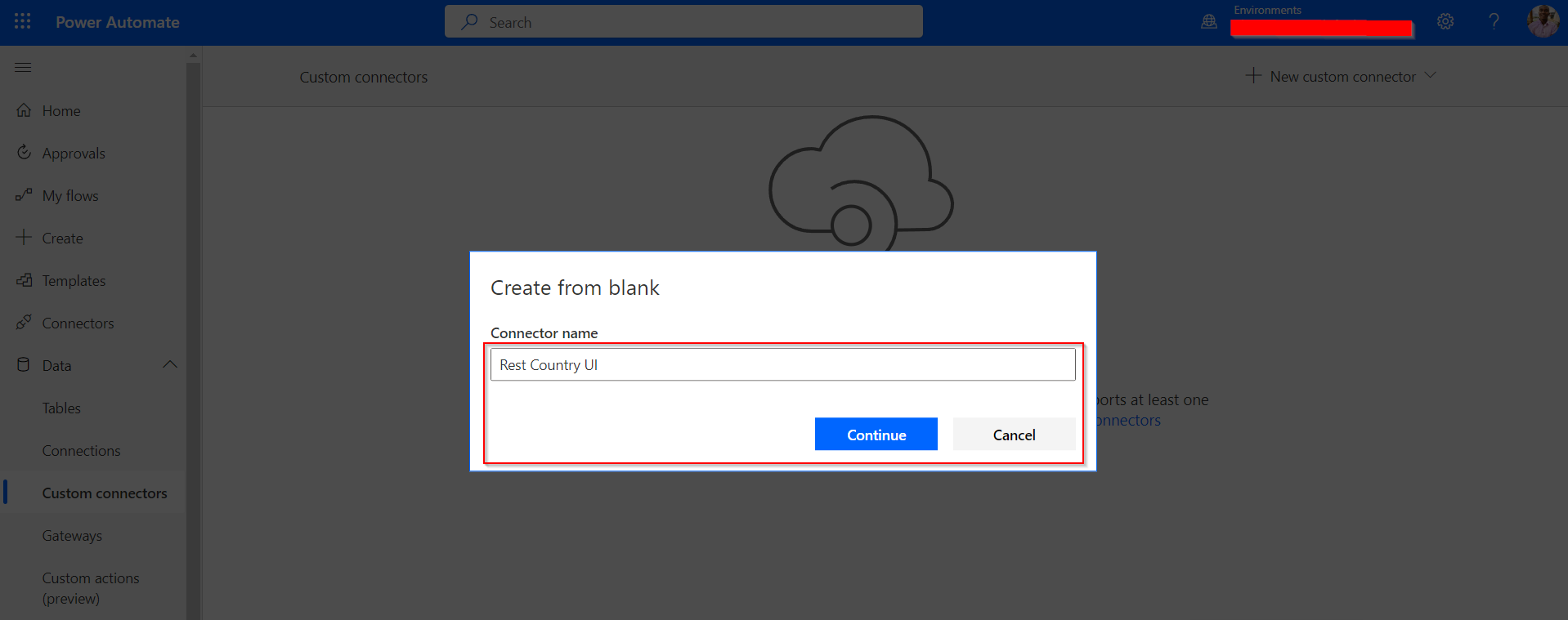 Custom connector name