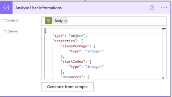 Analyse du corps de la requête de récupération de l'utilisateur