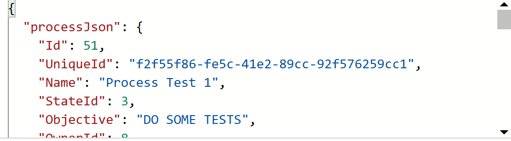 Sortie de la récupération du processus à mettre à jour